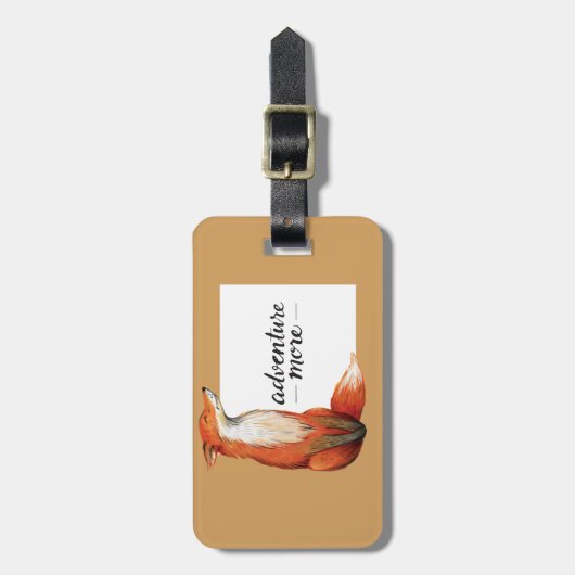 Étiquette À Bagage Adventure Plus Aquarelle Fox (Devant Vertical)