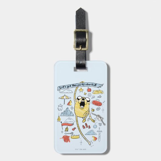 Étiquette À Bagage Adventure Time | Party Jake Sketch (Devant Vertical)
