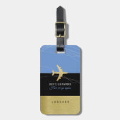 Étiquette À Bagage Aero Travel Bags Identifier Élégant Bleu (Devant Vertical)