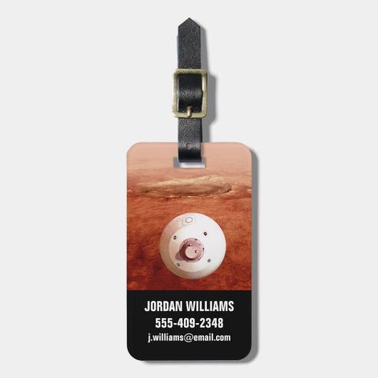 Étiquette À Bagage Aérocoque Avec Perpersévérance Rover Descente Vers (Devant Vertical)