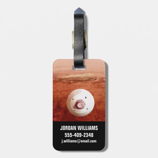 Étiquette À Bagage Aérocoque Avec Perpersévérance Rover Descente Vers (Dos Vertical)