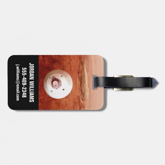 Étiquette À Bagage Aérocoque Avec Perpersévérance Rover Descente Vers (Dos horizontal)