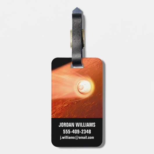 Étiquette À Bagage Aérocoque Avec Perpersévérance Rover Descente Vers (Dos Vertical)