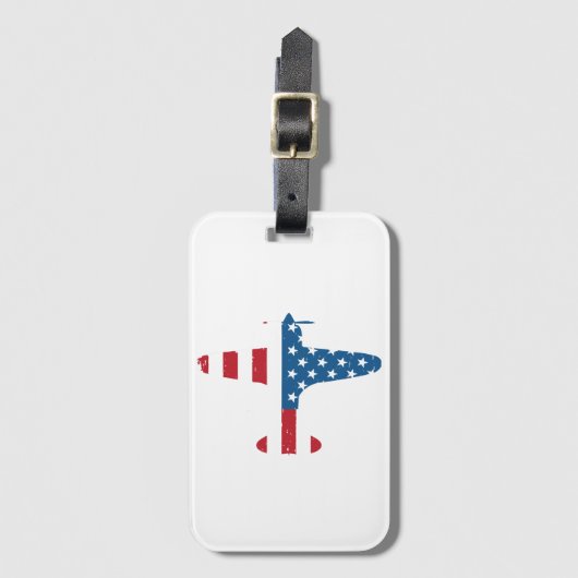 Étiquette À Bagage Aéronef avion USA Drapeau Vétérinaire Cadeau de pi (Devant Vertical)