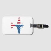 Étiquette À Bagage Aéronef avion USA Drapeau Vétérinaire Cadeau de pi (Devant Horizontal)