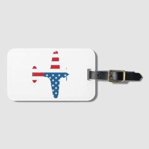 Étiquette À Bagage Aéronef avion USA Drapeau Vétérinaire Cadeau de pi