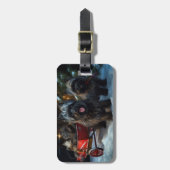 Étiquette À Bagage Affenpinscher Snowy Sleigh Ride Décor de Noël (Devant Vertical)