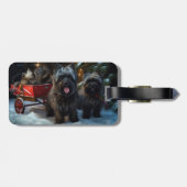 Étiquette À Bagage Affenpinscher Snowy Sleigh Ride Décor de Noël (Dos horizontal)