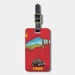 Étiquette À Bagage Affiche de carte illustrée de l'URSS