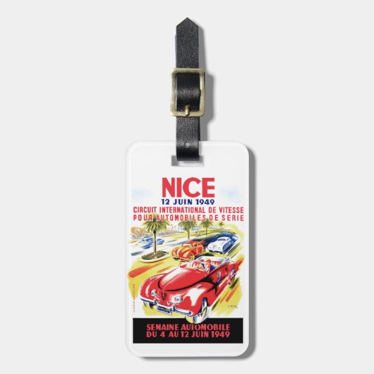Étiquette À Bagage Affiche de course d'automobile de circuit de 1949 (Devant Vertical)