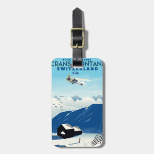 Étiquette À Bagage affiche de ski crans-montana Suisse