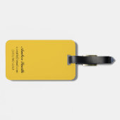 Étiquette À Bagage affiche de sourire et de ski de femme (Dos horizontal)