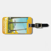 Étiquette À Bagage Affiche de vacances du parc national Yellowstone. (Devant horizontal)