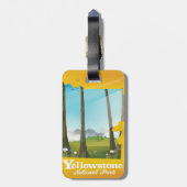 Étiquette À Bagage Affiche de vacances du parc national Yellowstone. (Dos Vertical)