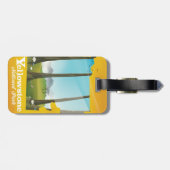 Étiquette À Bagage Affiche de vacances du parc national Yellowstone. (Dos horizontal)