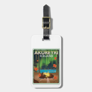 Étiquette À Bagage Affiche de voyage à Akureyri Islande