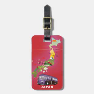 Étiquette À Bagage Affiche de voyage illustrée du Japon.