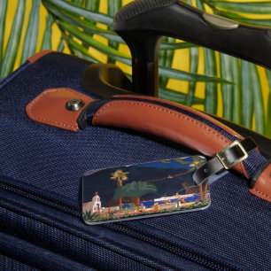 Étiquette À Bagage Affiche de voyage - Père Noël Catalina Island, Cal