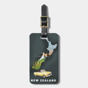 Étiquette À Bagage affiche de voyage pour les vacances en Nouvelle-Zé