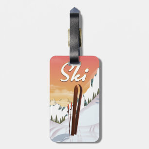 Étiquette À Bagage Affiche de voyage pour touristes de ski