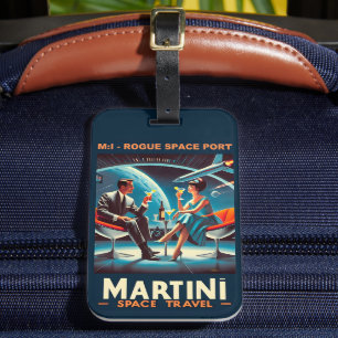 Étiquette À Bagage Affiche de voyage spatial Martini Espace Port Rogu
