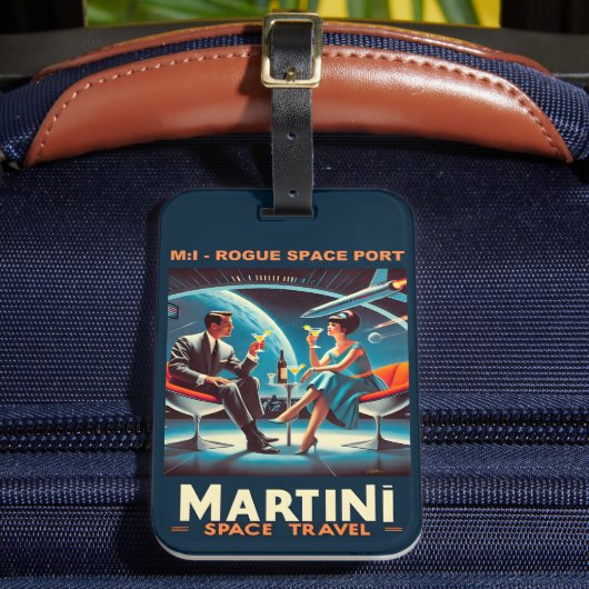 Étiquette À Bagage Affiche de voyage spatial Martini Espace Port Rogu (Insitu Rectoal 2)