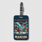 Étiquette À Bagage Affiche de voyage spatial Martini Espace Port Rogu (Devant Vertical)