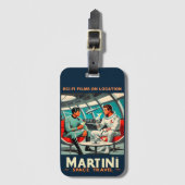 Étiquette À Bagage Affiche de voyage spatial Martini Films de science (Devant Vertical)