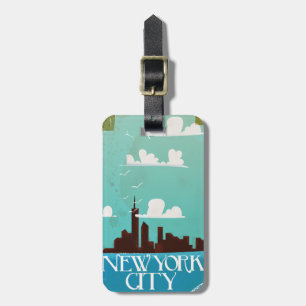 Étiquette À Bagage Affiche de voyage vintage de la ville de New York