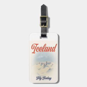Étiquette À Bagage Affiche de voyage vintage "Fly Today" en Islande G