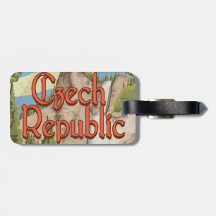 Étiquette À Bagage Affiche de voyage vintage République tchèque