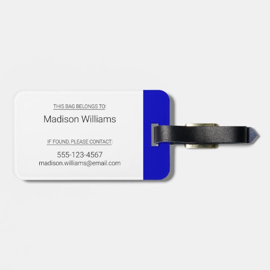 Étiquette À Bagage Affiche du logo bleu CBC 1986 (Dos horizontal)