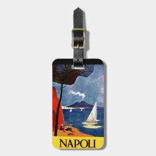 Étiquette À Bagage Affiche vintage de voyage de l'Italie Naples