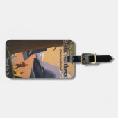 Étiquette À Bagage Affiche Vintage voyage Vue Montagne (Devant horizontal)