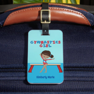 Étiquette À Bagage African American Gymnastique Girl Cute Custom