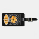 Étiquette À Bagage African Daisy Photography and Monogram Front (Devant horizontal)