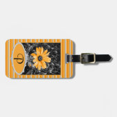 Étiquette À Bagage African Daisy Photography and Monogram Front (Devant horizontal)