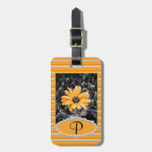 Étiquette À Bagage African Daisy Photography and Monogram Front (Devant Vertical)