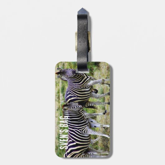 Étiquette À Bagage Afrique Zebra Pair (Dos Vertical)