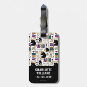 Étiquette À Bagage Afro Unicorn Bold Motif (Dos Vertical)