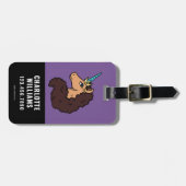 Étiquette À Bagage Afro Unicorn | Divin (Devant horizontal)