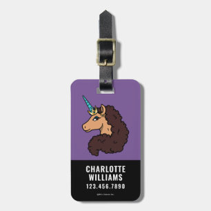 Étiquette À Bagage Afro Unicorn   Divin