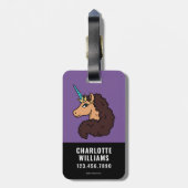 Étiquette À Bagage Afro Unicorn | Divin (Dos Vertical)