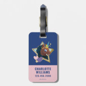 Étiquette À Bagage Afro Unicorn étoile magique (Dos Vertical)