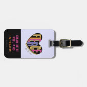 Étiquette À Bagage Afro Unicorn Fierce Heart Design (Devant horizontal)