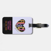 Étiquette À Bagage Afro Unicorn Fierce Heart Design (Dos horizontal)