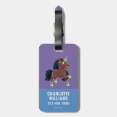 Étiquette À Bagage Afro Unicorn | La magie (Dos Vertical)