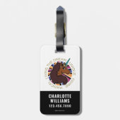 Étiquette À Bagage Afro Unicorn Living the Dream Design (Dos Vertical)