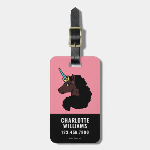 Étiquette À Bagage Afro Unicorn   Magique