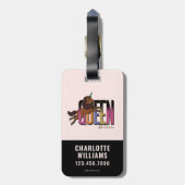 Étiquette À Bagage Afro Unicorn Queen Design (Dos Vertical)